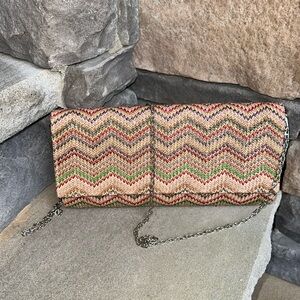 NWOT JNB Multicolor Woven Shoulder Bag/Clutch